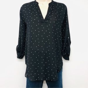 Lush black white polka dot top